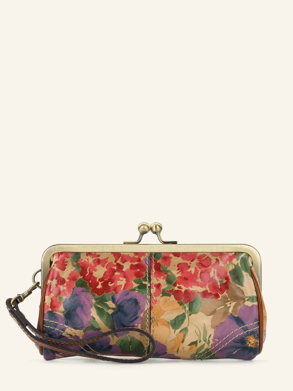 Patricia Nash Renna Floral Print Kisslock Wristlet